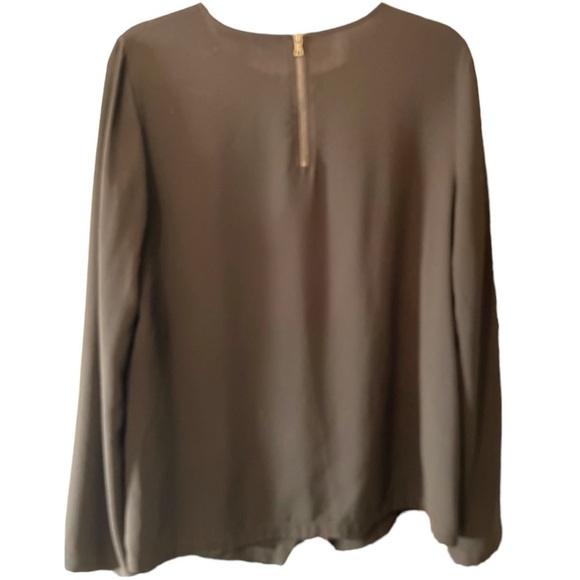 BCBG Max Azria Black Long Sleeve Blouse with Asymmetric Front Hem - Picture 10 of 13
